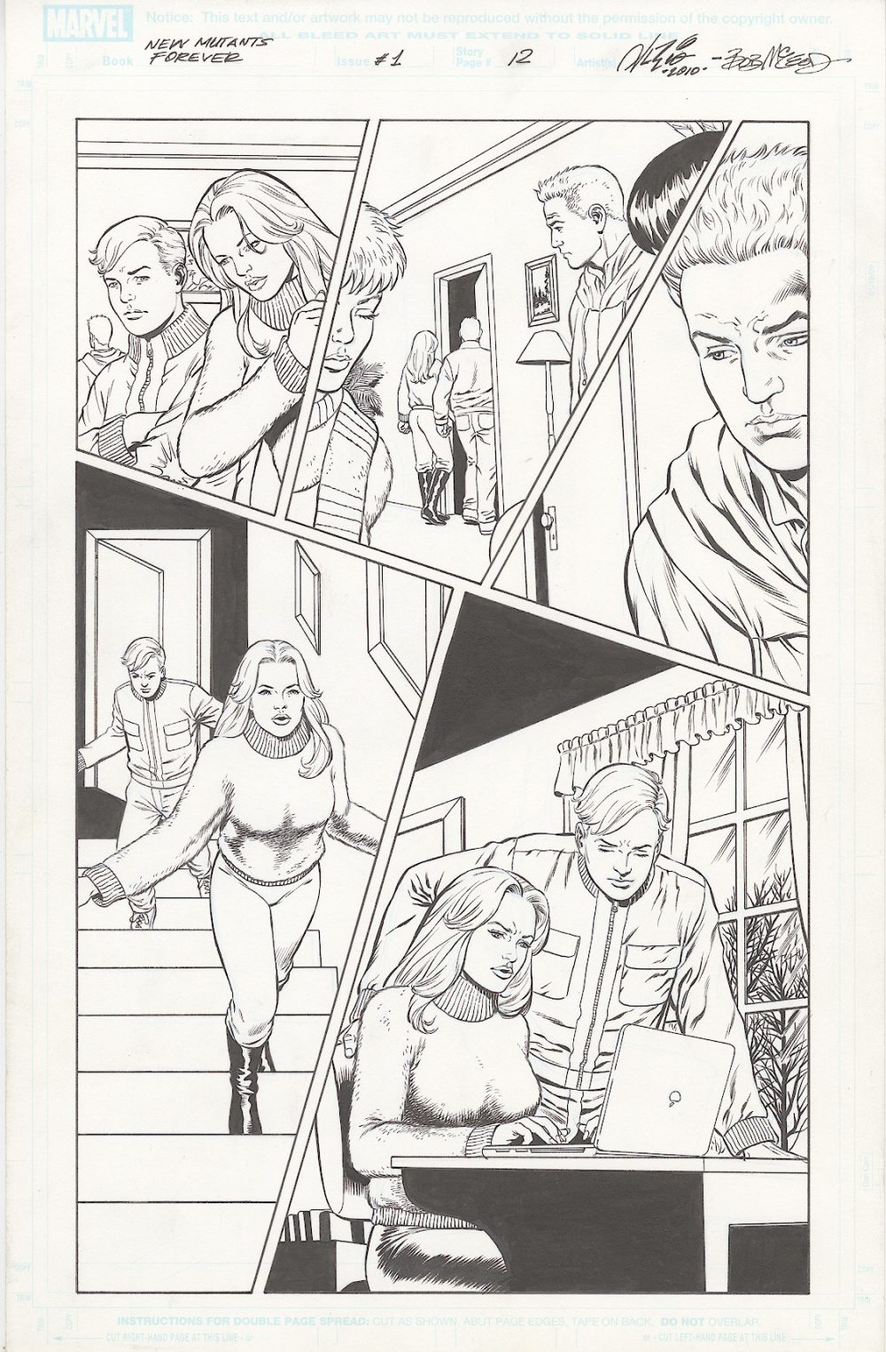 New Mutants Forever – #1, page 12 – pencils by Al Rio, Inks by Bob McLeod, Script by Chris Claremont